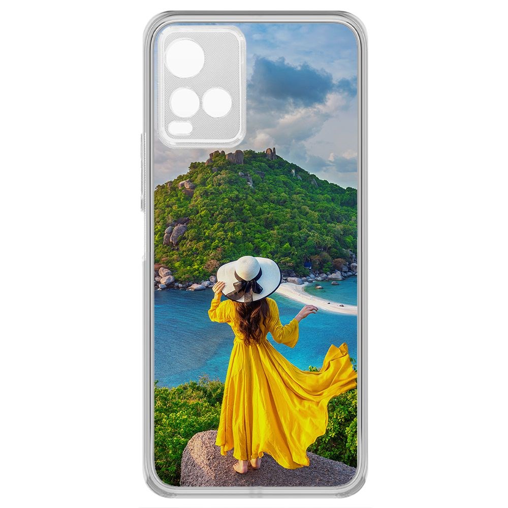 

Чехол-накладка Krutoff Clear Case Платье летнее женское для Vivo Y33s, Прозрачный