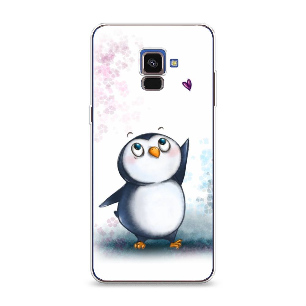 

Чехол Awog на Samsung Galaxy A8 2018 "Пингвин и сердечко", Разноцветный, 25450-1