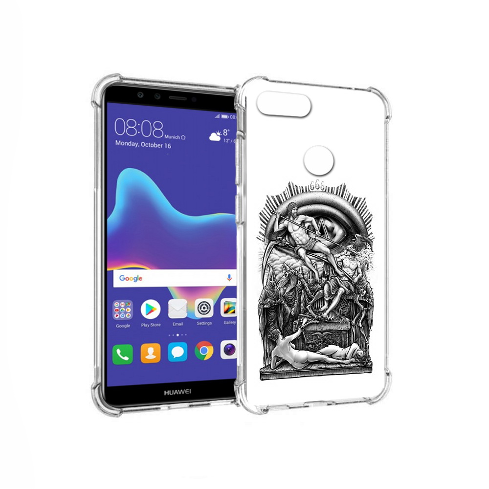 

Чехол MyPads Tocco для Huawei Enjoy 8 Plus оракул черно белый (PT108787.33.528), Прозрачный, Tocco