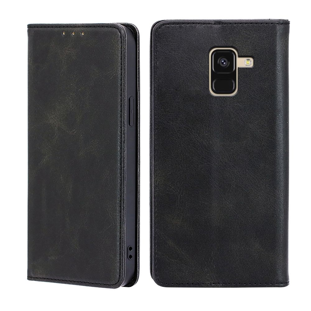 

Чехол-книжка MyPads для Samsung Galaxy A8 Plus 2018 / Самсунг,Телячья кожа,закрывающаяс..., Черный