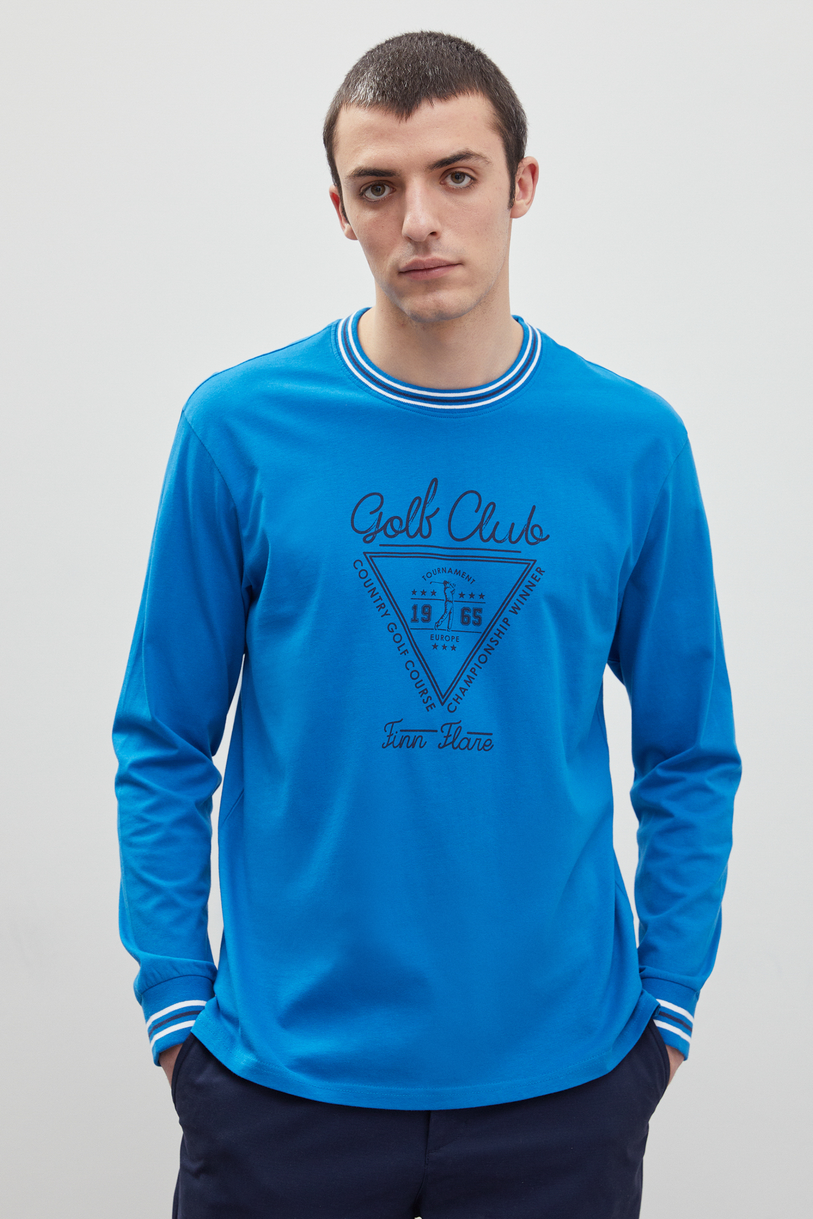 

Свитшот мужской Finn Flare FBD210119 синий 2XL, FBD210119