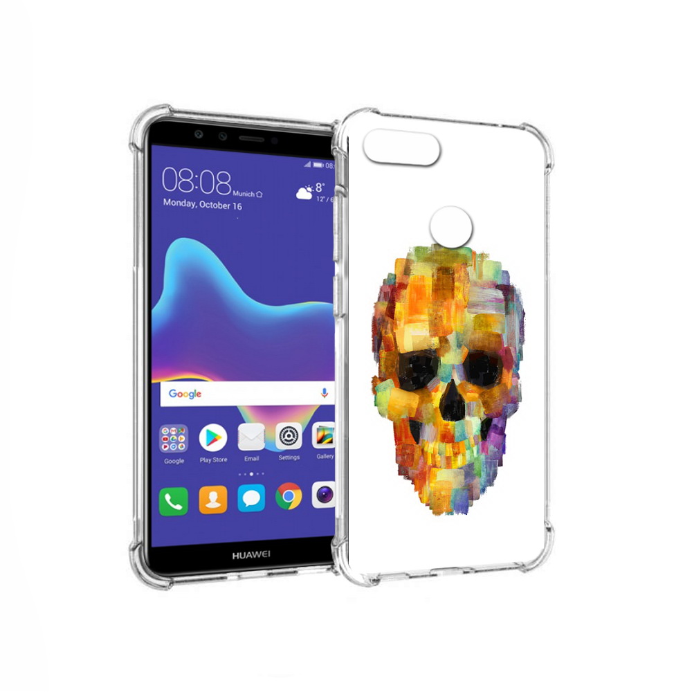 

Чехол MyPads Tocco для Huawei Enjoy 8 Plus нарисованный череп (PT108787.33.516), Прозрачный, Tocco