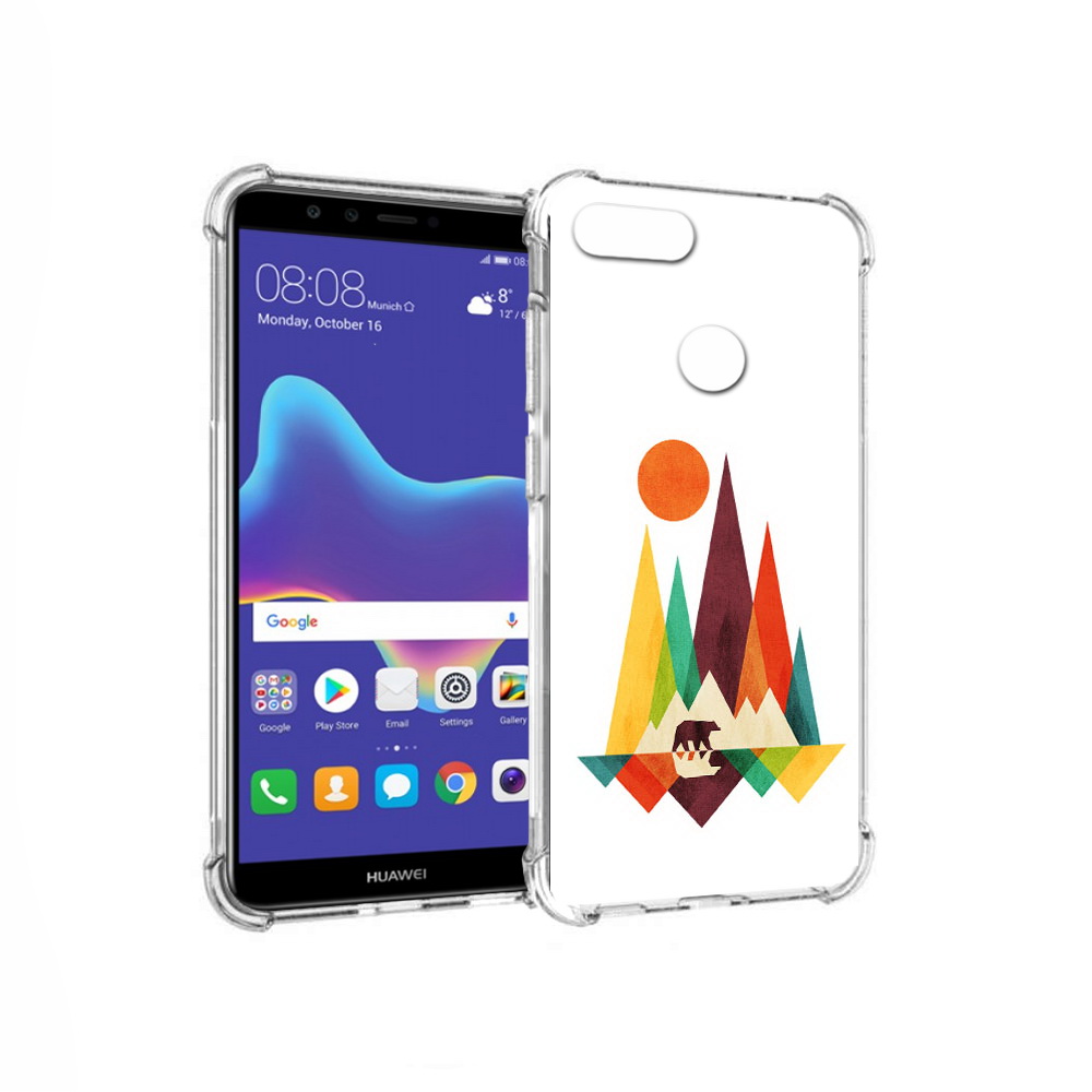 

Чехол MyPads Tocco для Huawei Enjoy 8 Plus нарисованные горы с медведем (PT108787.33.506), Прозрачный, Tocco