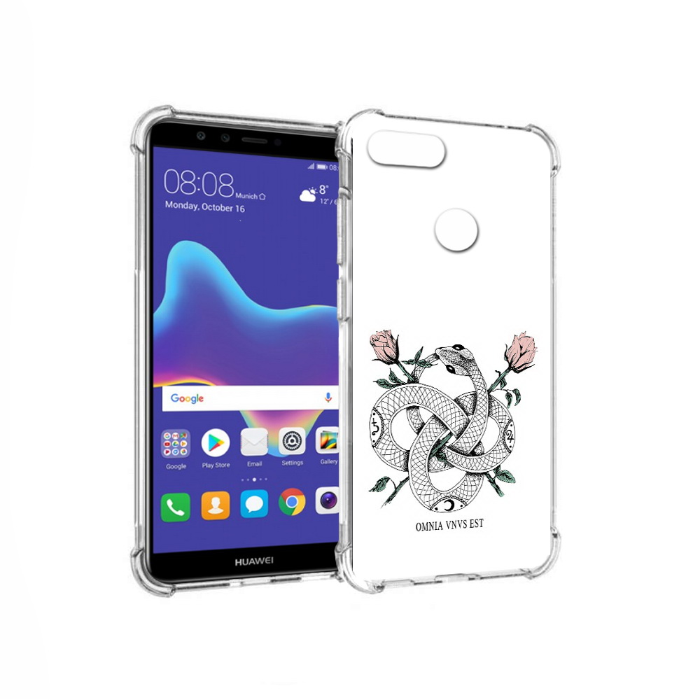 

Чехол MyPads Tocco для Huawei Enjoy 8 Plus нарисованная змея абстракция (PT108787.33.502), Прозрачный, Tocco