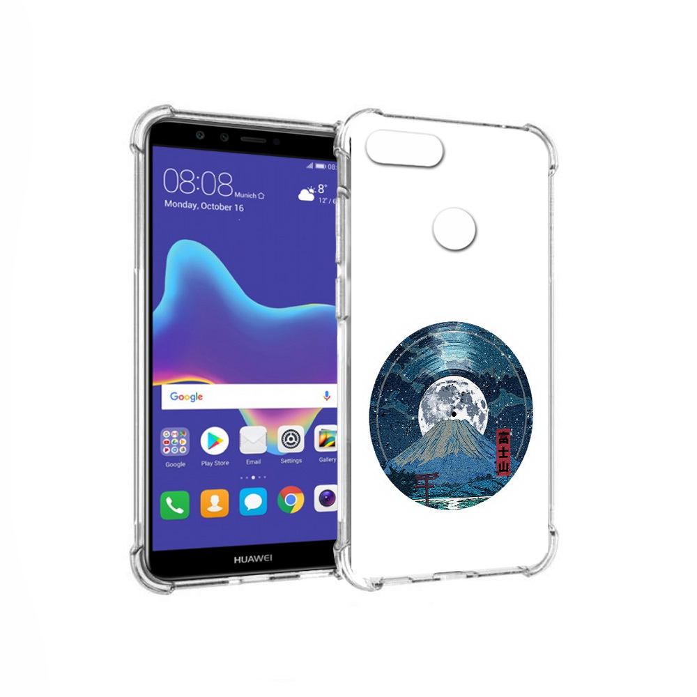 

Чехол MyPads Tocco для Huawei Enjoy 8 Plus нарисованная виниловая гора с луной, Прозрачный, Tocco