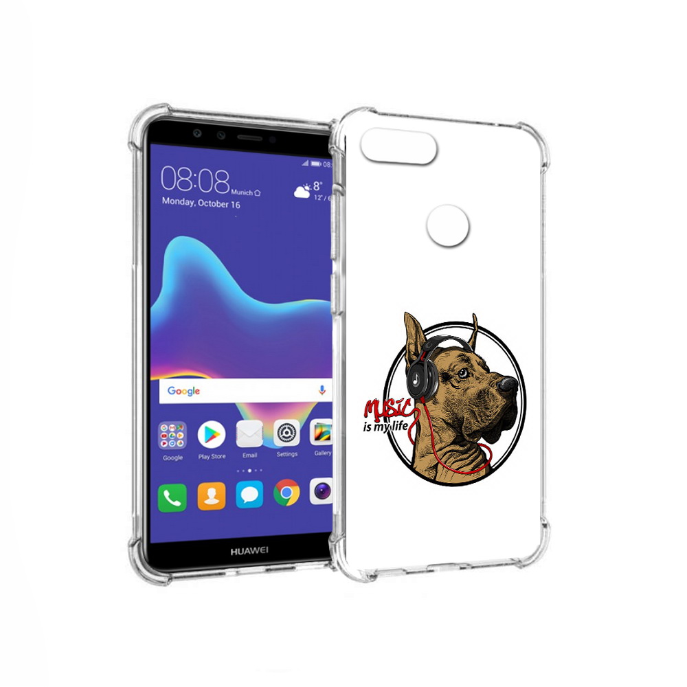 

Чехол MyPads Tocco для Huawei Enjoy 8 Plus музыкальная собака (PT108787.33.490), Прозрачный, Tocco