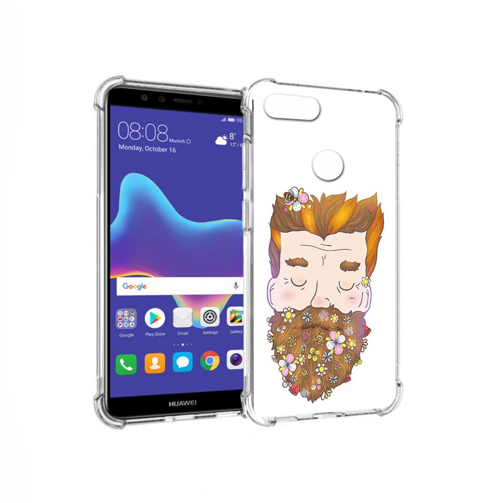 Чехол MyPads Tocco для Huawei Enjoy 8 Plus мужчина с цветами в бороде (PT108787.33.489)