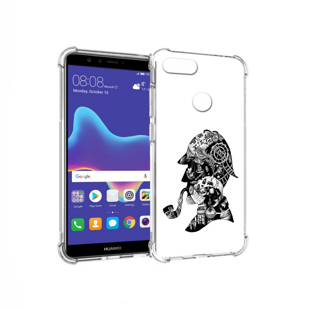 

Чехол MyPads Tocco для Huawei Enjoy 8 Plus мужчина с трубкой абстракция (PT108787.33.488), Прозрачный, Tocco