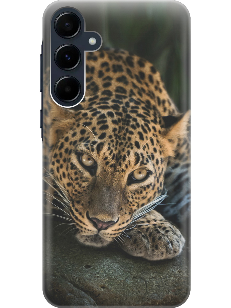

Силиконовый чехол на Samsung Galaxy A35 с рисунком "Загадочный леопард", Коричневый;оранжевый;черный, 20012130