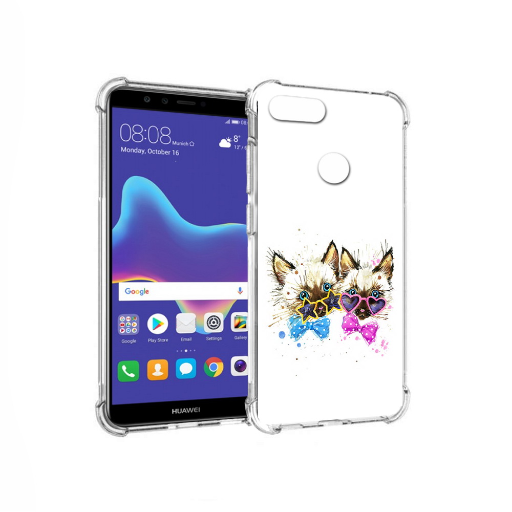 

Чехол MyPads Tocco для Huawei Enjoy 8 Plus милые котята (PT108787.33.474), Прозрачный, Tocco