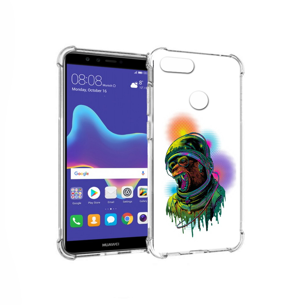 

Чехол MyPads Tocco для Huawei Enjoy 8 Plus медведь космонавт (PT108787.33.466), Прозрачный, Tocco