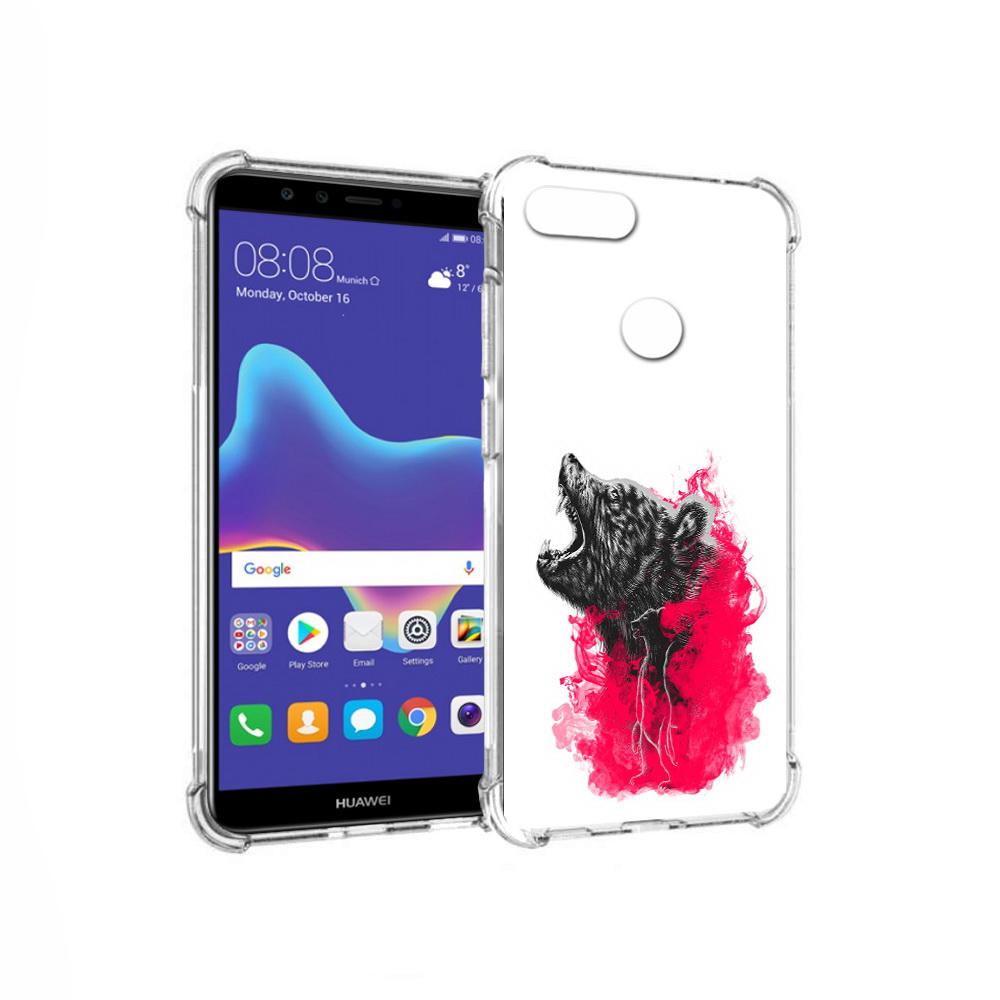 

Чехол MyPads Tocco для Huawei Enjoy 8 Plus медведь в дымке (PT108787.33.463), Прозрачный, Tocco