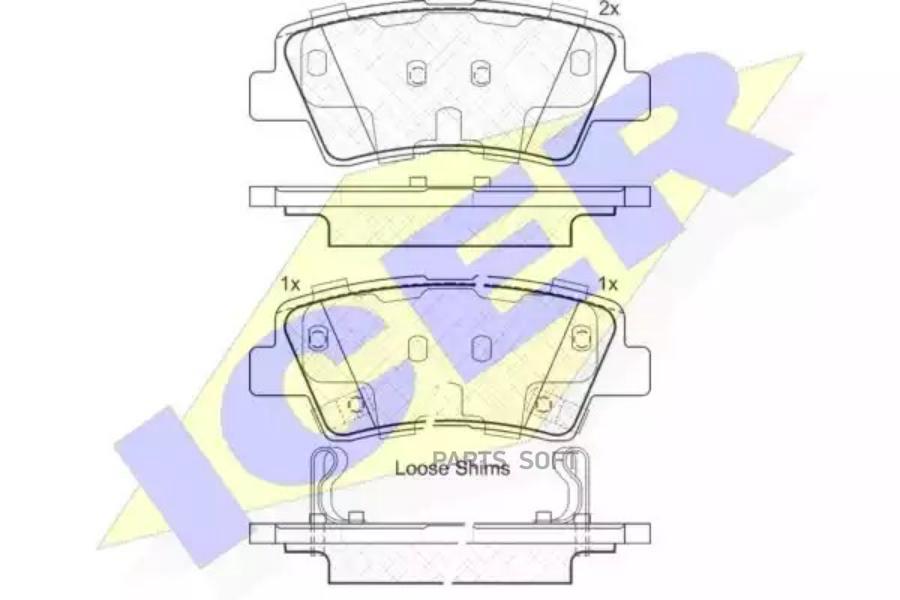 Колодки Задние Hyundai Solaris Hatchback/Sonata 08->/Kia Soul Icer 181976 Icer арт. 181976