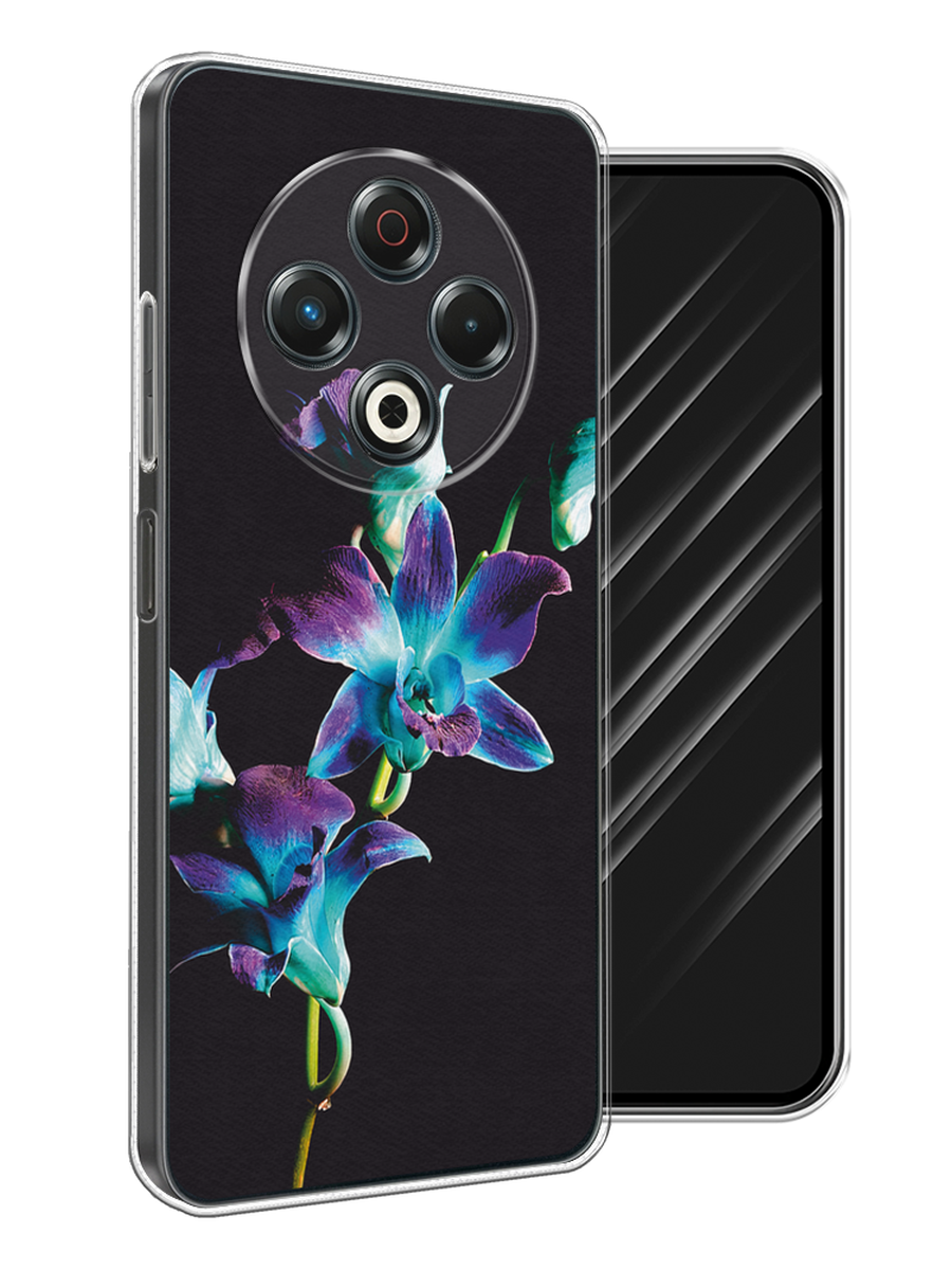 

Чехол Awog на Tecno Spark 30 "Синий цветок на черном", Черный;голубой;синий, 309150-1