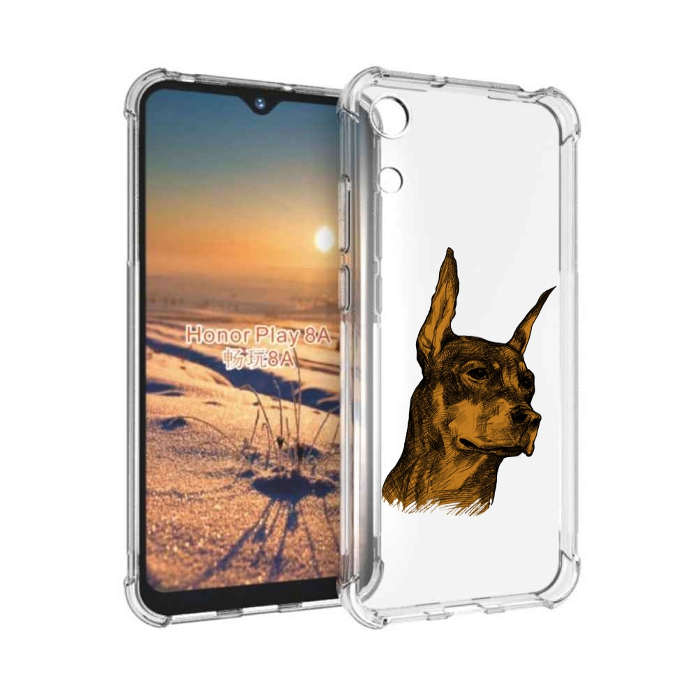 

Чехол бампер MyPads скетч доберман для Honor 8A., Прозрачный, Tocco
