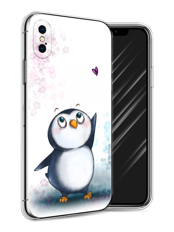 

Чехол Awog на Apple iPhone X (10) / Айфон X (10) "Пингвин и сердечко", Разноцветный, 11050-1