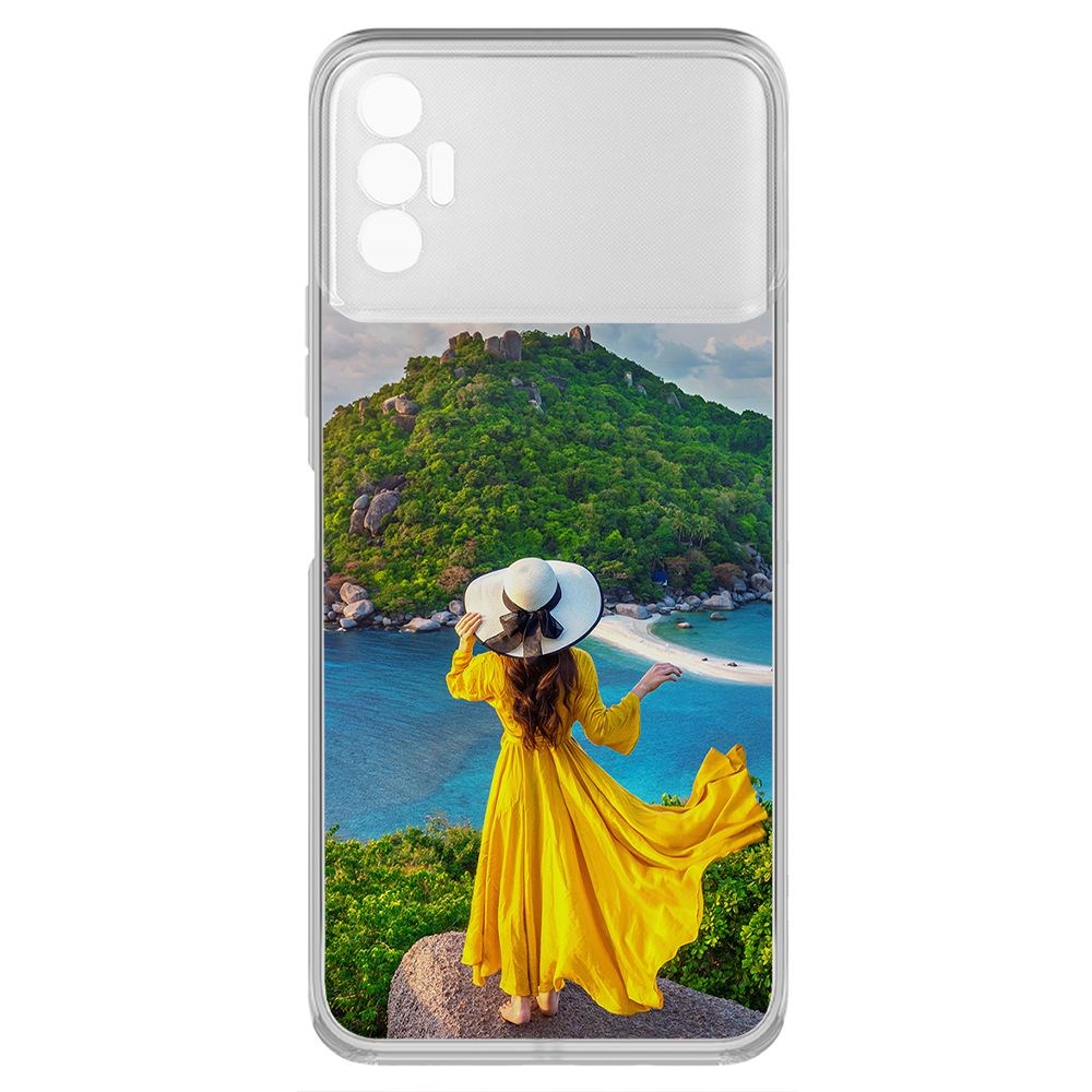 фото Чехол-накладка krutoff clear case платье летнее женское для tecno spark 8p