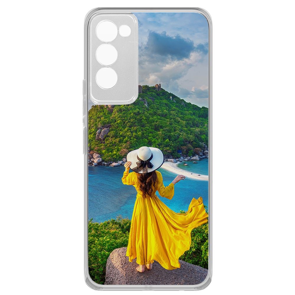 

Чехол-накладка Krutoff Clear Case Платье летнее женское для Tecno Camon 18P, Прозрачный