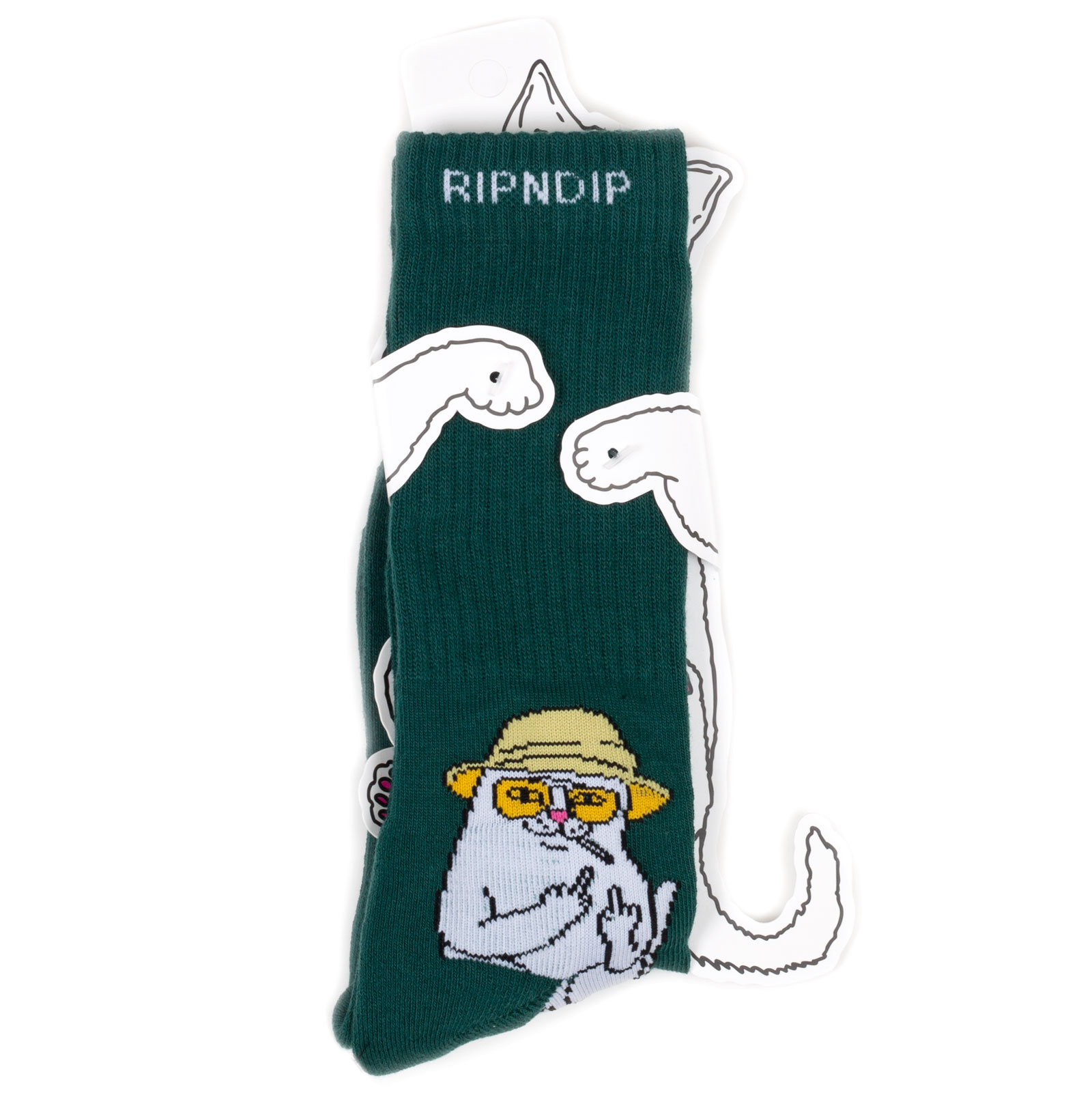 Носки унисекс Ripndip Nermal S Thompson зеленые one size 3690₽