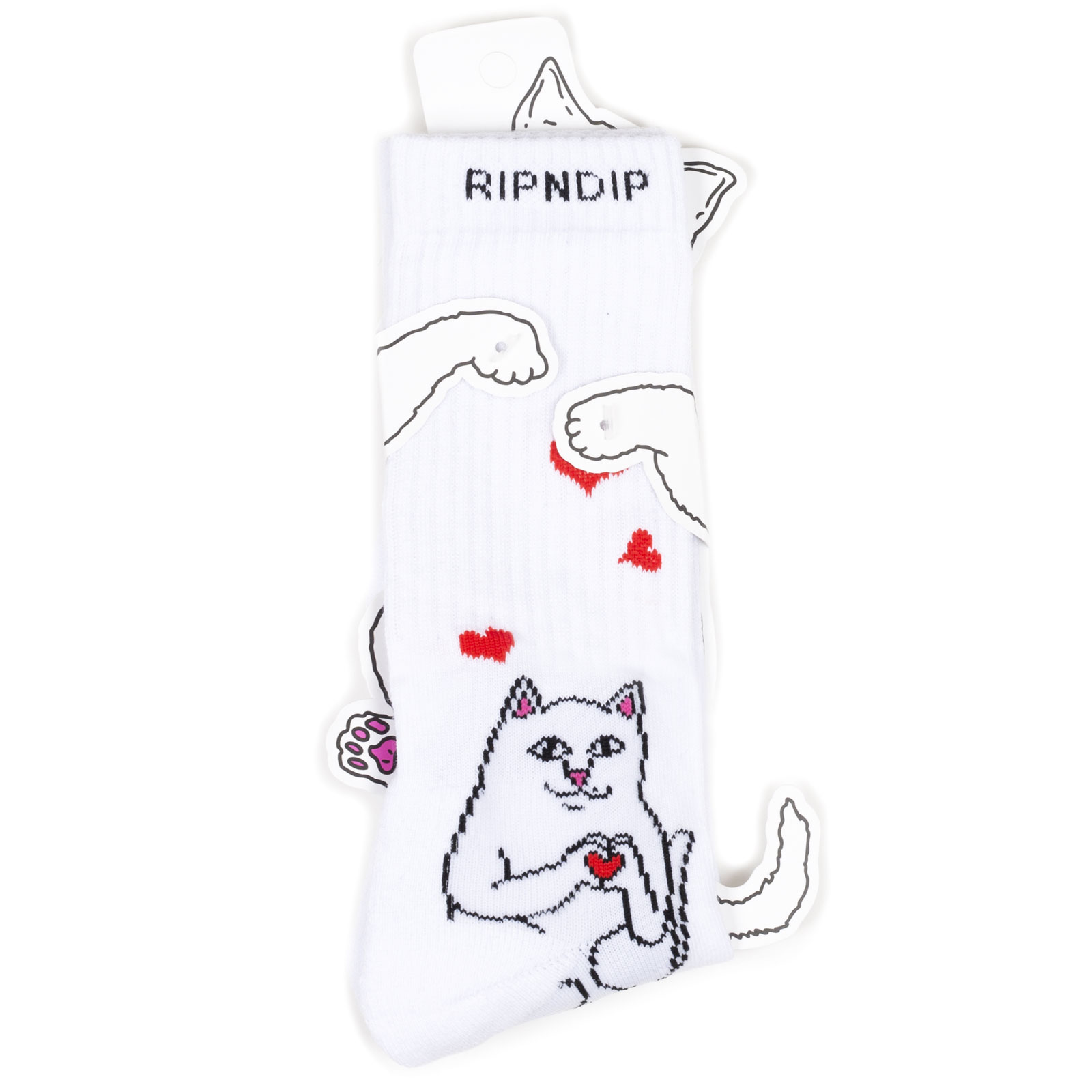

Носки унисекс Ripndip Nermal Love белые, Белый, Nermal Love