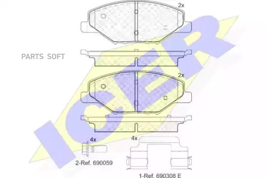 

Колодки Передние Vw Polo Sedan 2010->/Skoda Rapid 2014-> Icer 182110 Icer арт. 182110