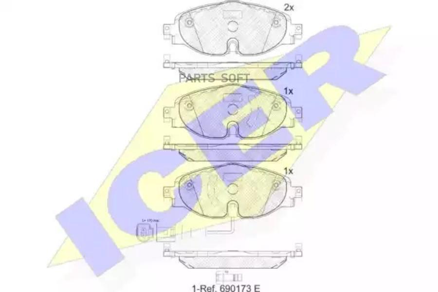 

Колодки Передние Ad A3/Vw Golf Vii Icer 182111 Icer арт. 182111