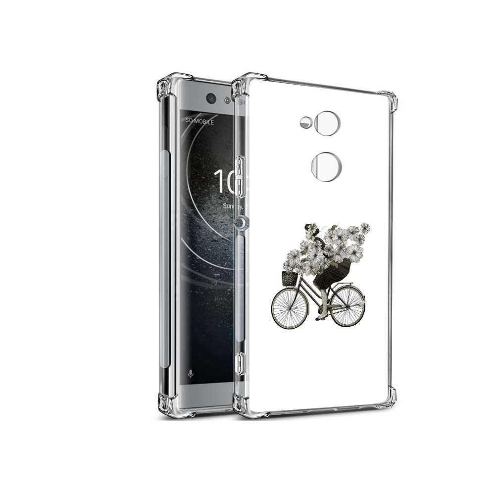 Чехол MyPads Tocco для Sony Xperia XA2 девушка на велосипеде с цветами (PT99627.238.307)