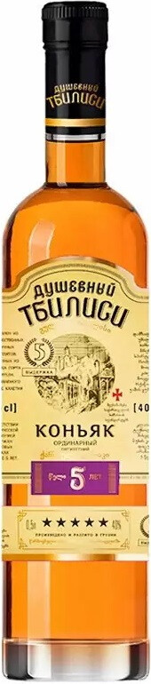 

Коньяк Душевный Тбилиси 5 лет, 0.5 л