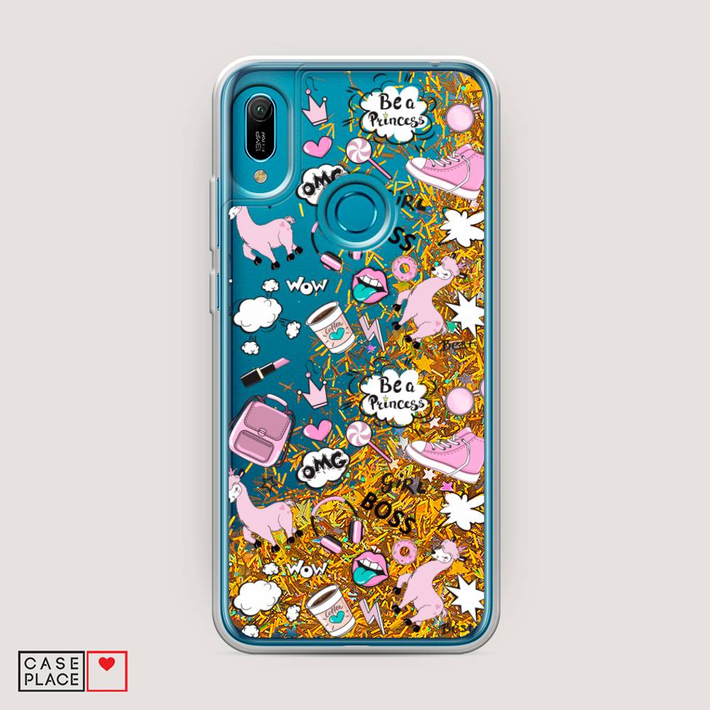 

Чехол Awog на Huawei Y6 2019 "Стильная лама", Голубой;белый;розовый, 68690-1