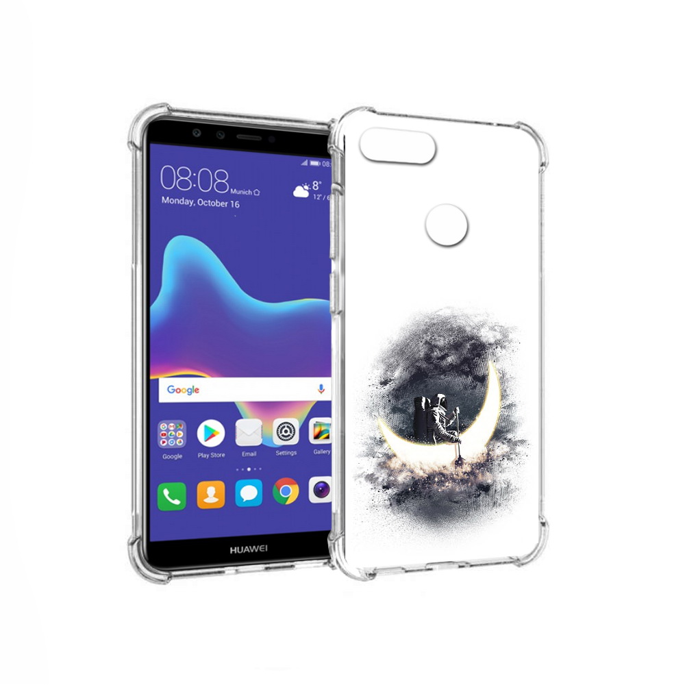 

Чехол MyPads Tocco для Huawei Enjoy 8 Plus лунный путешественник (PT108787.33.448), Прозрачный, Tocco