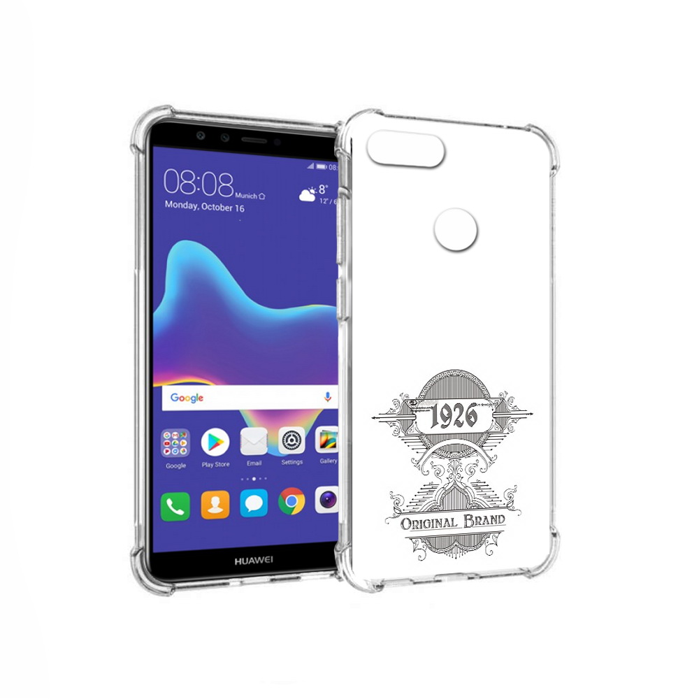 

Чехол MyPads Tocco для Huawei Enjoy 8 Plus логотип черно белый (PT108787.33.446), Прозрачный, Tocco