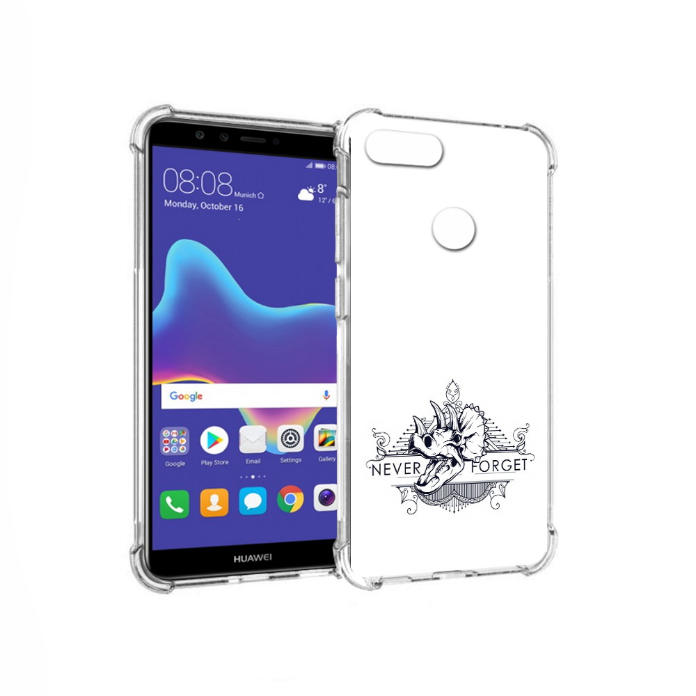 

Чехол MyPads Tocco для Huawei Enjoy 8 Plus логотип носорога никогда не забуду, Прозрачный, Tocco