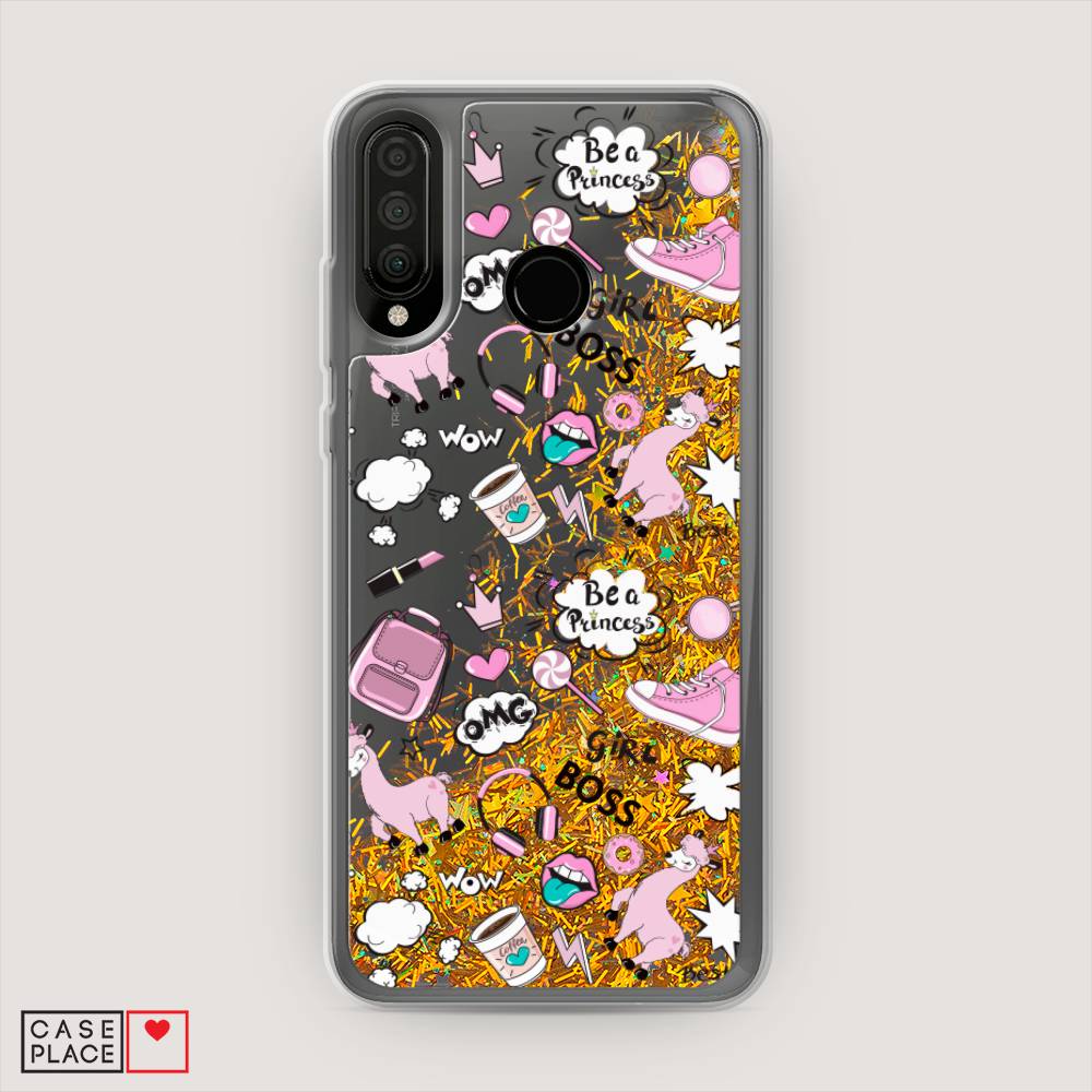 

Чехол Awog на Huawei P30 Lite "Стильная лама", Голубой;белый;розовый, 67990-1