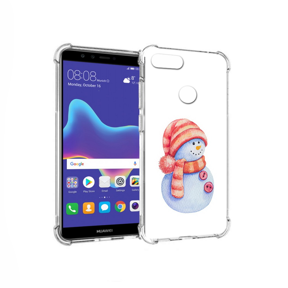 

Чехол MyPads Tocco для Huawei Enjoy 8 Plus Веселый снеговик (PT108787.33.44), Прозрачный, Tocco