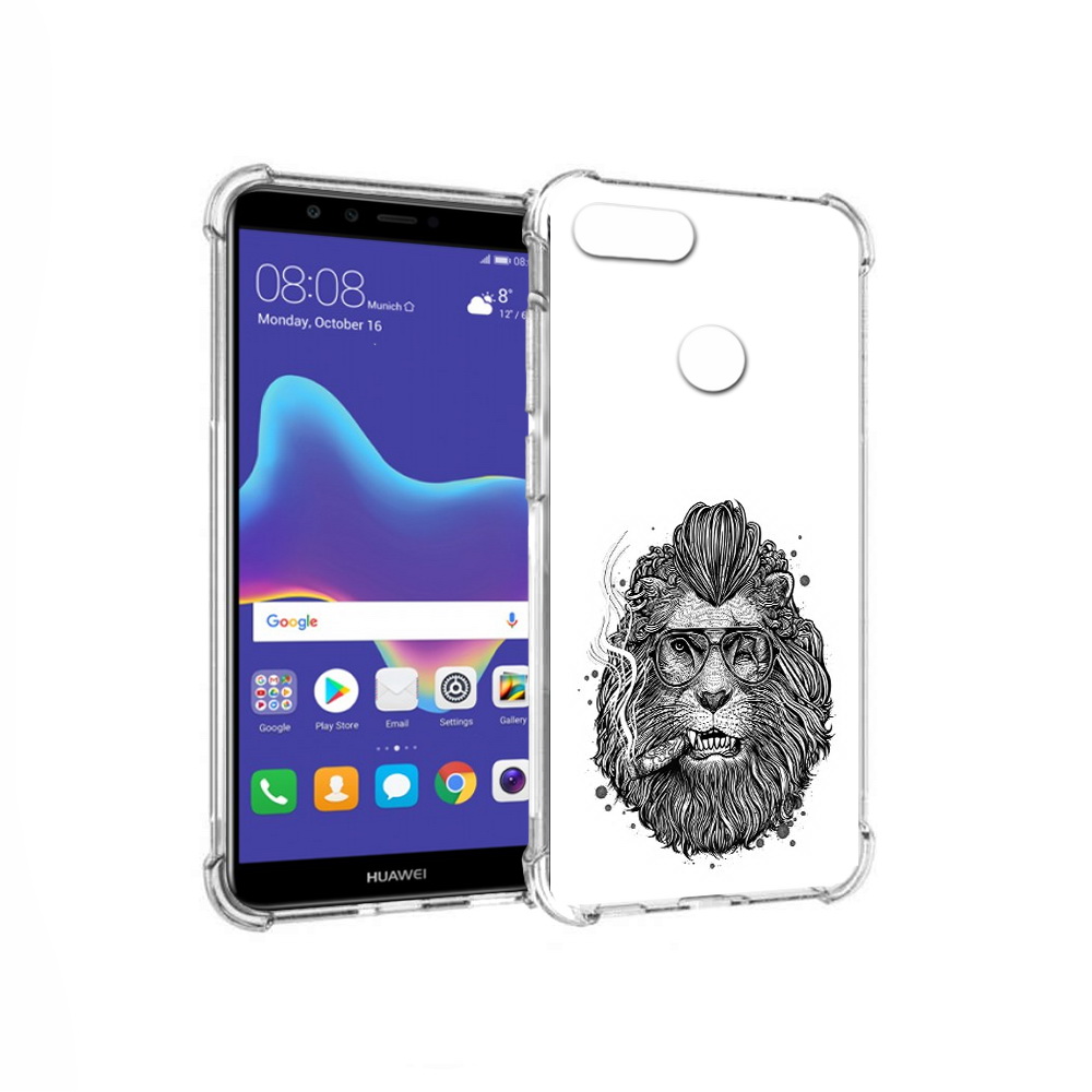 

Чехол MyPads Tocco для Huawei Enjoy 8 Plus курящий лев (PT108787.33.432), Прозрачный, Tocco