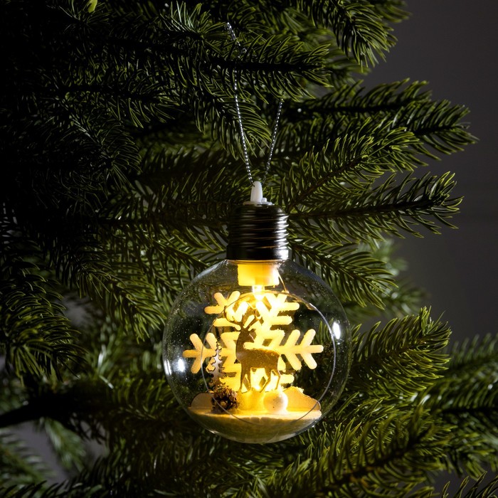 Шар на ель Luazon Lighting Снежный пейзаж 9594235 1 шт прозрачный 570₽