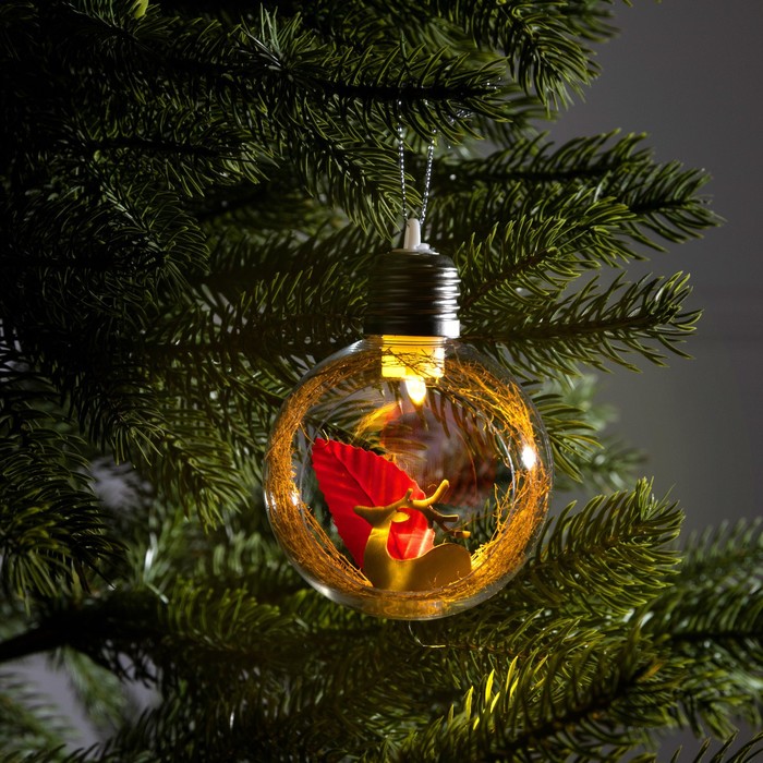 Шар на ель Luazon Lighting Олень 9594236 1 шт прозрачный 730₽