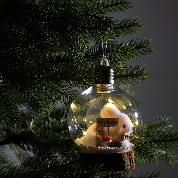 Шар на ель Luazon Lighting Зайка 9594243 1 шт прозрачный 794₽