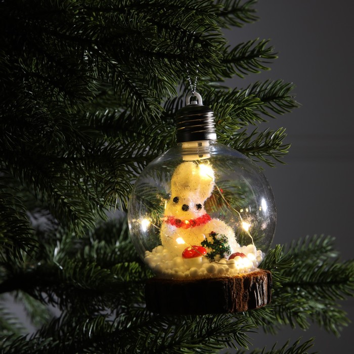 Шар на ель Luazon Lighting Зайка милашка 9594245 1 шт прозрачный 854₽
