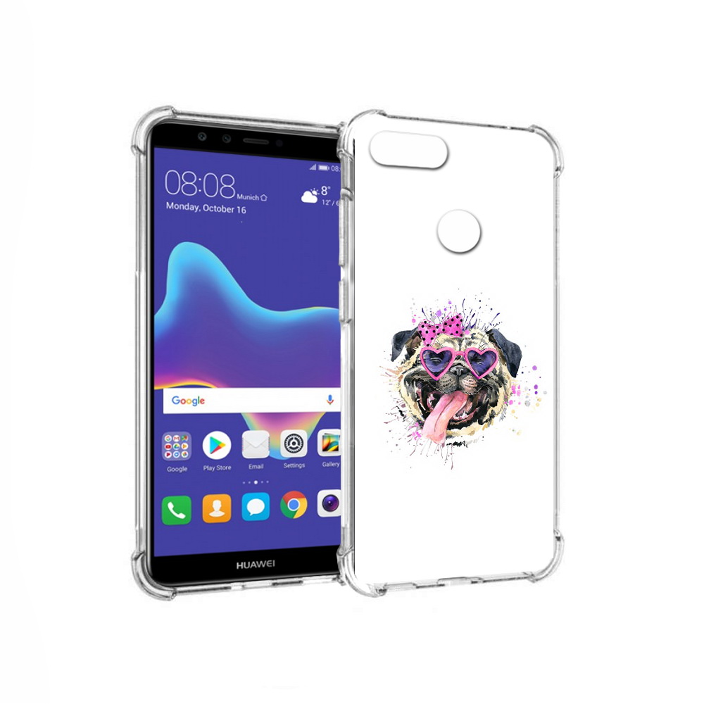 

Чехол MyPads Tocco для Huawei Enjoy 8 Plus Веселая собака (PT108787.33.43), Прозрачный, Tocco