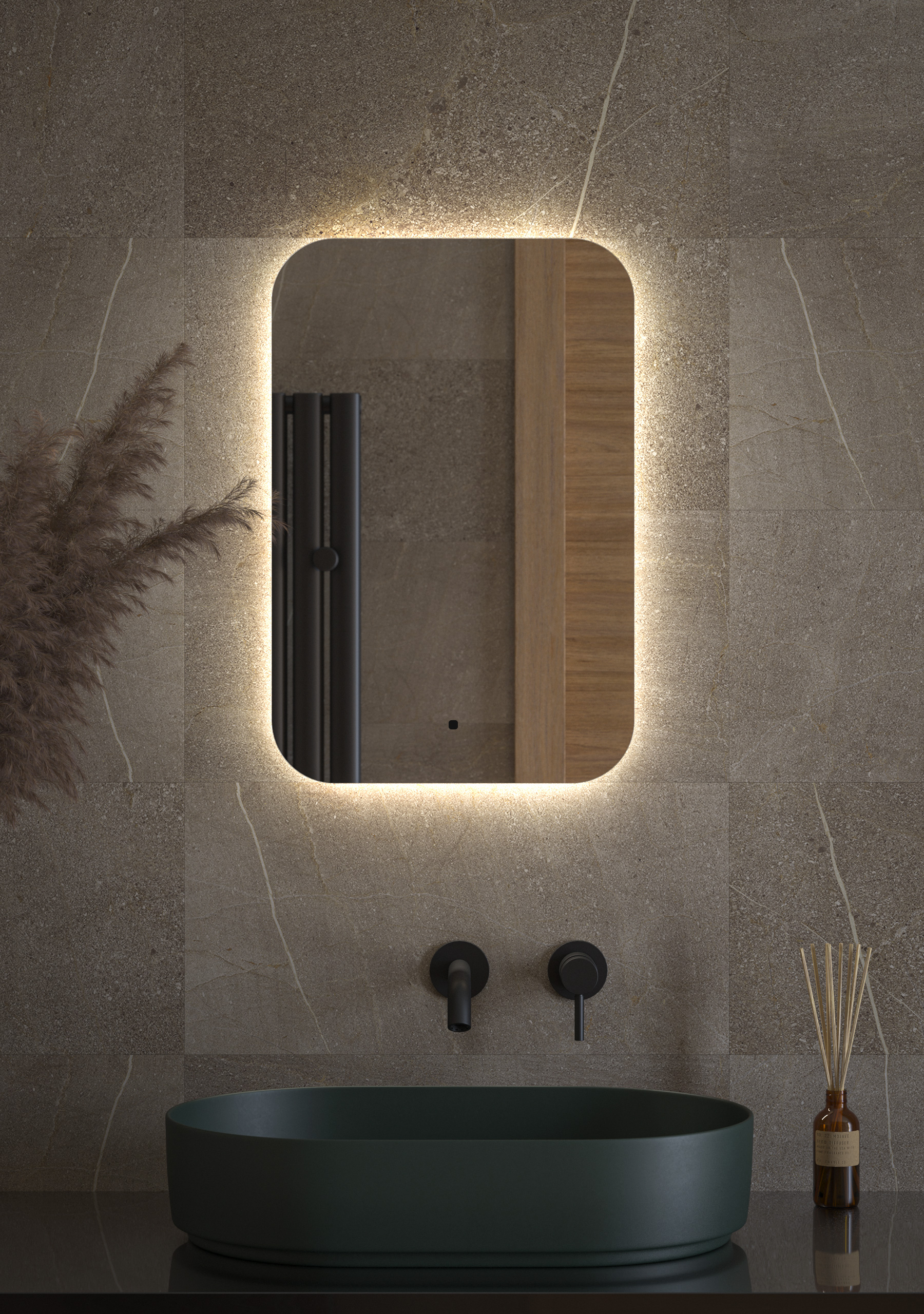 

Зеркало Defesto OPTI DF 2802R с LED-подсветкой настенное 40x60см, DF 2802R