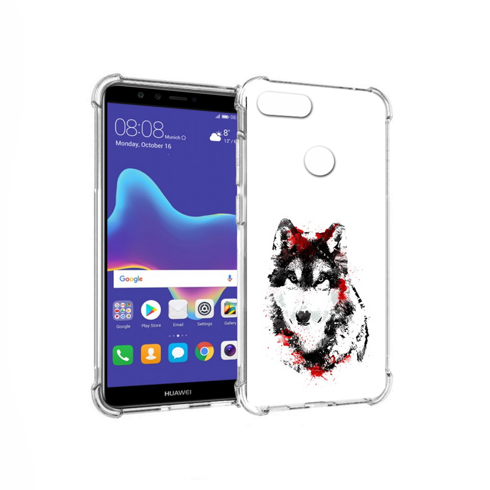 

Чехол MyPads Tocco для Huawei Enjoy 8 Plus кровавый волк (PT108787.33.416), Прозрачный, Tocco