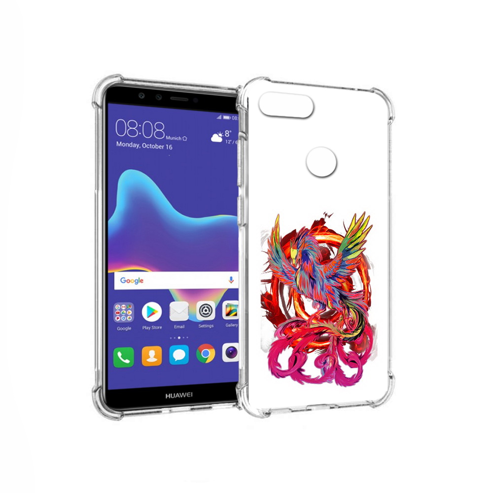 

Чехол MyPads Tocco для Huawei Enjoy 8 Plus красочный феникс (PT108787.33.414), Прозрачный, Tocco