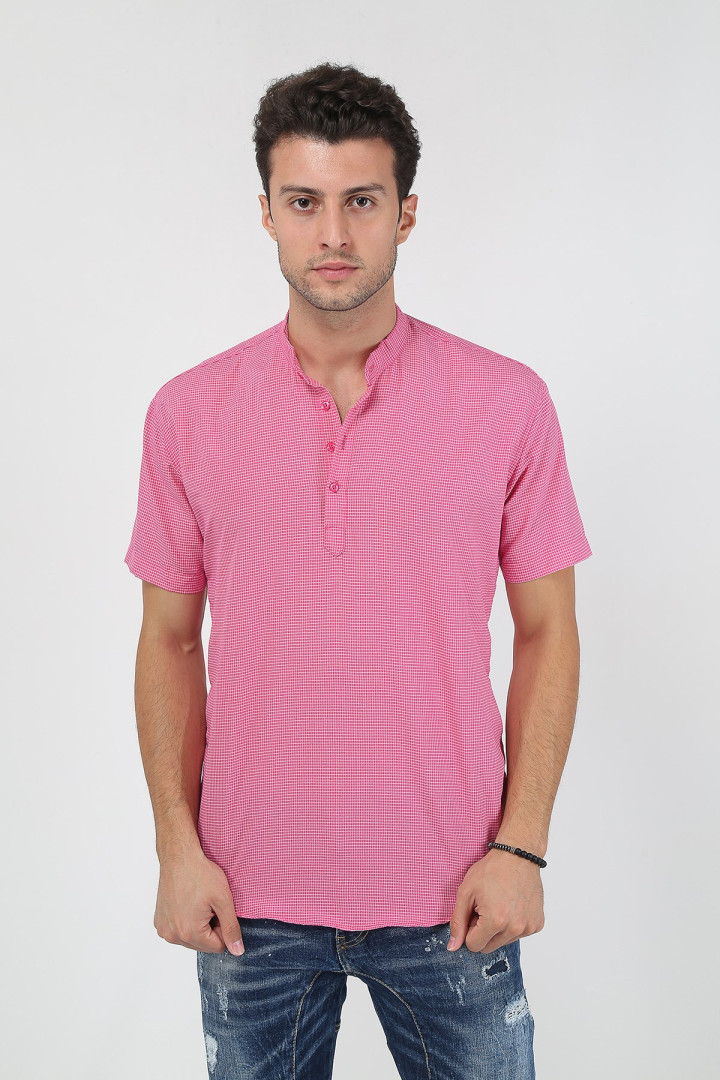 Рубашка мужская Terapi Giyim 25631 розовая XS (товары доставляются из-за рубежа)