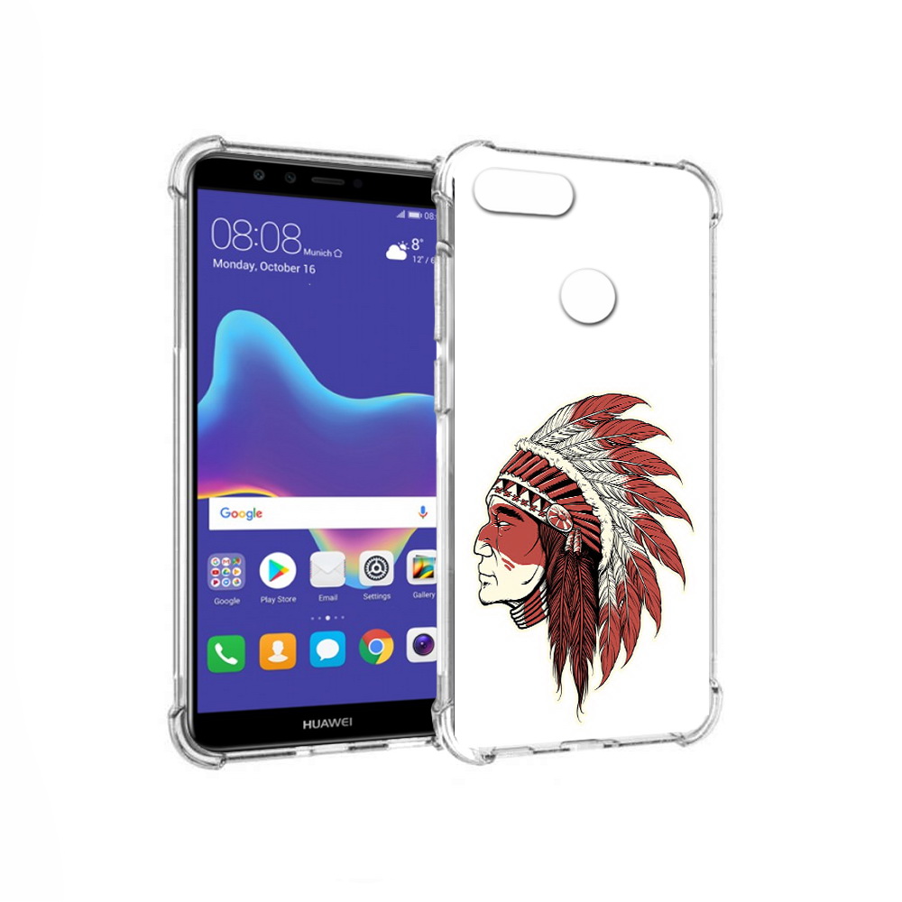 

Чехол MyPads Tocco для Huawei Enjoy 8 Plus красный индеец (PT108787.33.411), Прозрачный, Tocco