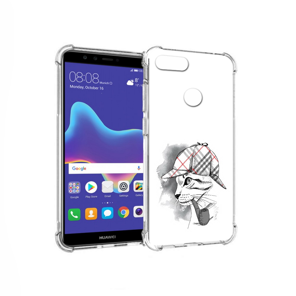 Чехол MyPads Tocco для Huawei Enjoy 8 Plus кошка с трубкой (PT108787.33.405)