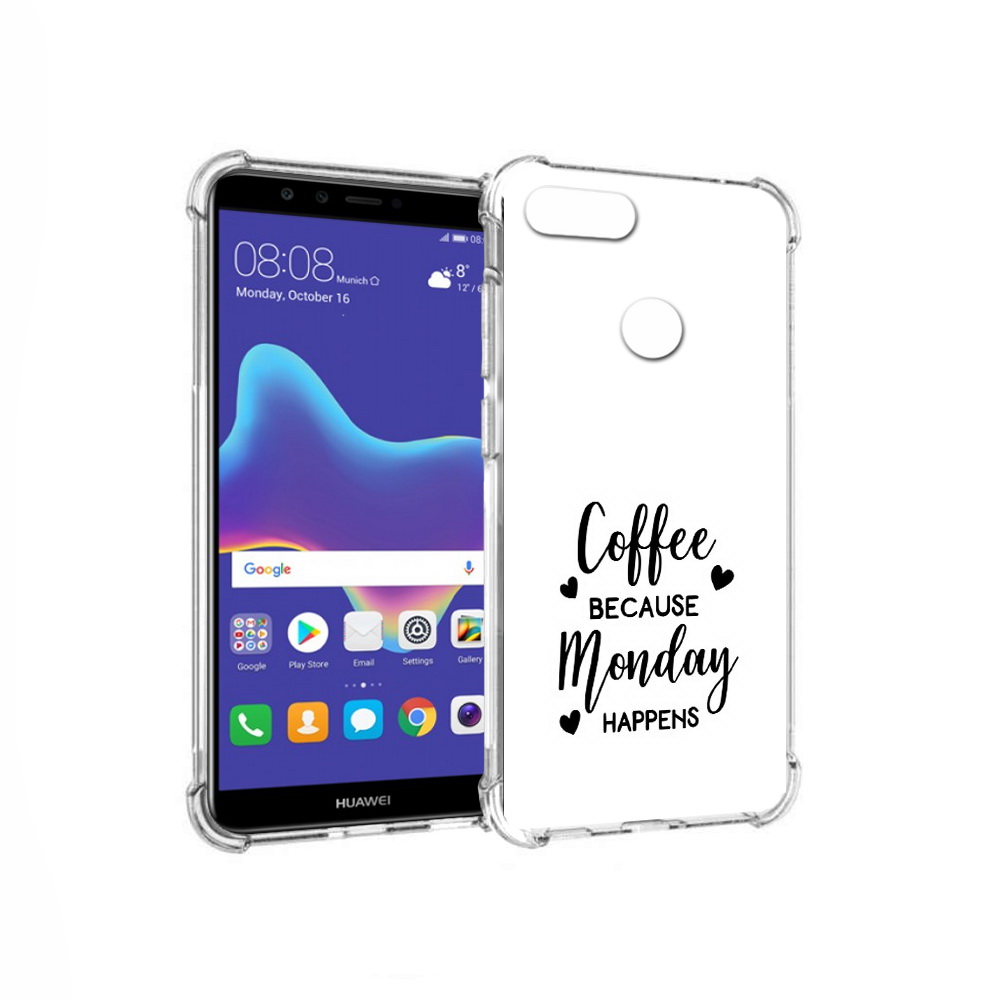 

Чехол MyPads Tocco для Huawei Enjoy 8 Plus кофе и понедельник стал счастливым, Прозрачный, Tocco