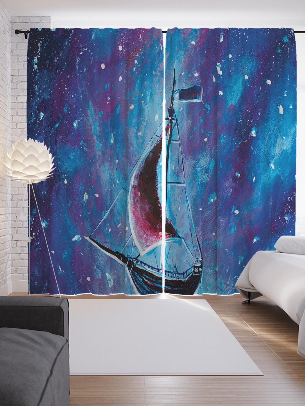 

Шторы JoyArty с фотопечатью "Корабль" из сатена, 290х265 см, Корабль