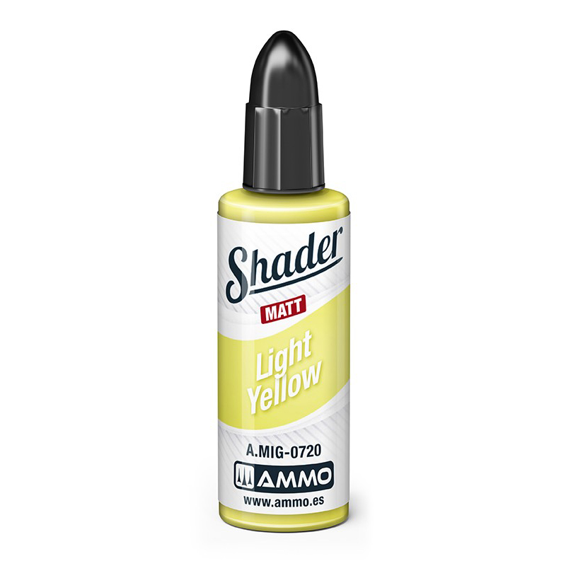 

Акриловая краска Ammo Mig Матовый шейдер Светло-желтый / Matt shader Light Yellow AMIG0720