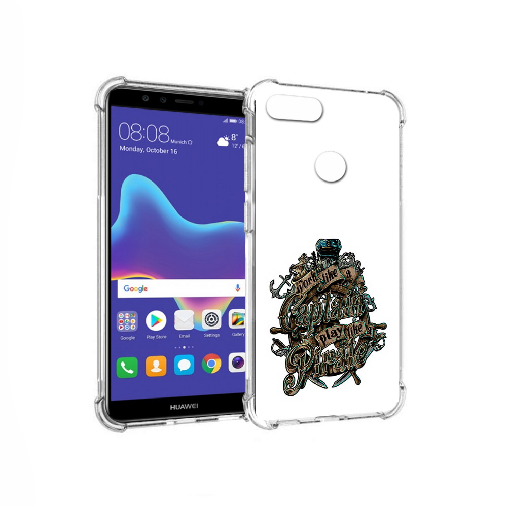 

Чехол MyPads Tocco для Huawei Enjoy 8 Plus капитан пиратов (PT108787.33.385), Прозрачный, Tocco